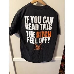 Vintage BIG JOHNSON Motorcycles She Fell Off The B*tch 1998 T Shirt 90s Black XL